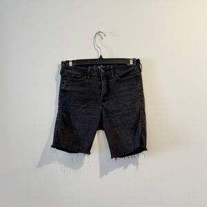 Hollister | women's W25'' dark grey high waisted skinny shorts enbroidery